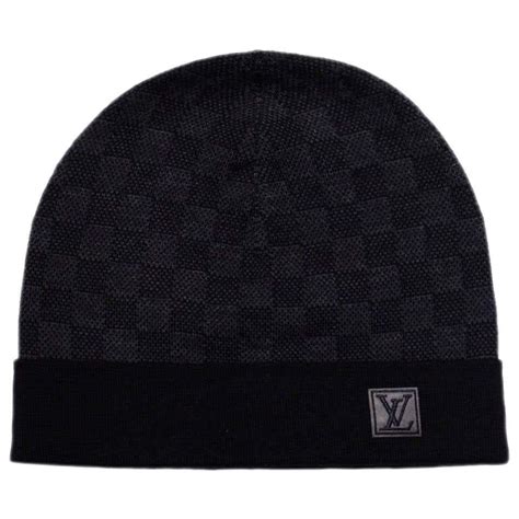 black and grey lv beanie.